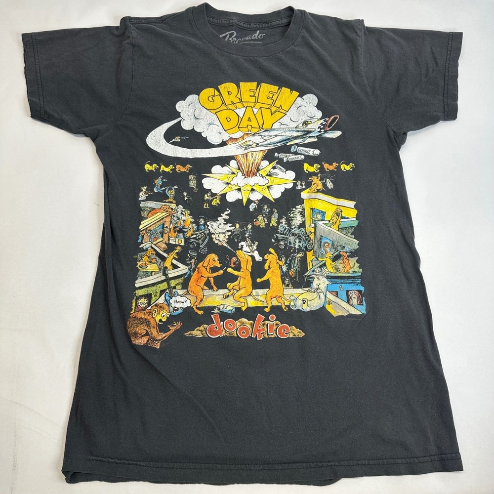 Green Day Dookie Album Graphic T-Shirt Black Bravado Punk Rock Band Tee Sz Med